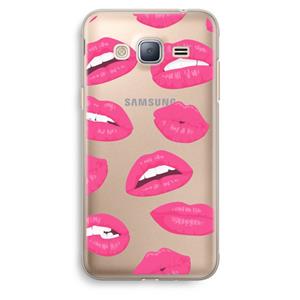 CaseCompany Bite my lip: Samsung Galaxy J3 (2016) Transparant Hoesje