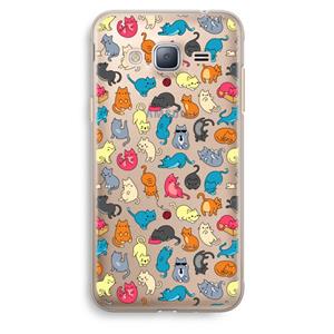 CaseCompany Kleurrijke katten: Samsung Galaxy J3 (2016) Transparant Hoesje