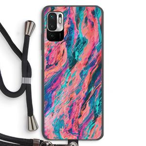 CaseCompany Electric Times: Xiaomi Redmi Note 10 5G Transparant Hoesje met koord