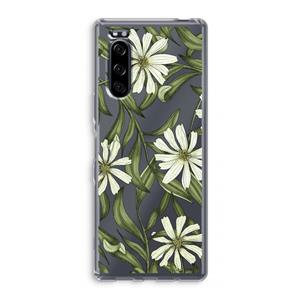 CaseCompany Wit bloemenpatroon: Sony Xperia 5 Transparant Hoesje