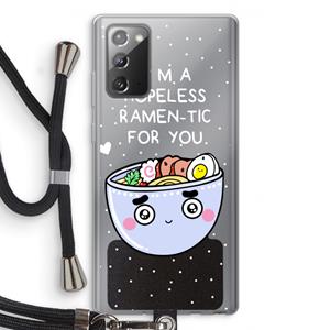 CaseCompany I'm A Hopeless Ramen-Tic For You: Samsung Galaxy Note 20 / Note 20 5G Transparant Hoesje met koord