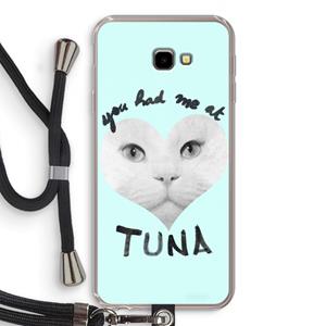 CaseCompany You had me at tuna: Samsung Galaxy J4 Plus Transparant Hoesje met koord