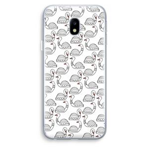 CaseCompany Zwanen: Samsung Galaxy J3 (2017) Transparant Hoesje