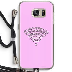 CaseCompany Home Is Where The Wifi Is: Samsung Galaxy S7 Transparant Hoesje met koord