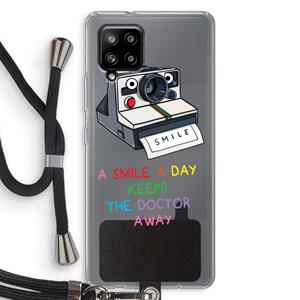 CaseCompany Smile: Samsung Galaxy A42 5G Transparant Hoesje met koord