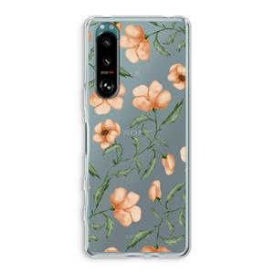 CaseCompany Peachy flowers: Sony Xperia 5 III Transparant Hoesje