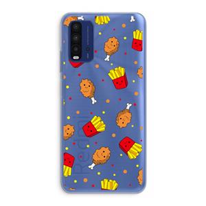 CaseCompany Chicken 'n Fries: Xiaomi Redmi 9T Transparant Hoesje