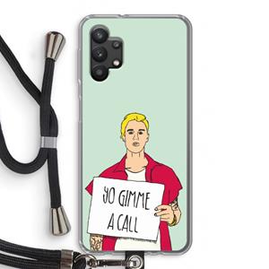 CaseCompany Gimme a call: Samsung Galaxy A32 5G Transparant Hoesje met koord