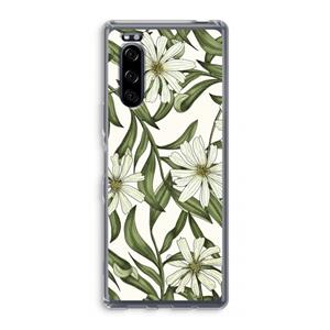 CaseCompany Wit bloemenpatroon: Sony Xperia 5 Transparant Hoesje