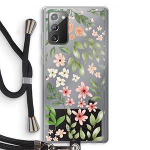 CaseCompany Botanical sweet flower heaven: Samsung Galaxy Note 20 / Note 20 5G Transparant Hoesje met koord