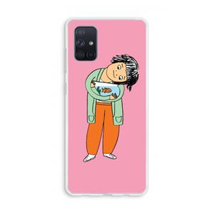 CaseCompany Visknuffel: Galaxy A71 Transparant Hoesje