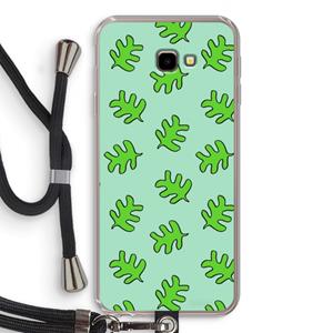 CaseCompany Groene blaadjes: Samsung Galaxy J4 Plus Transparant Hoesje met koord