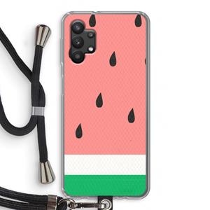 CaseCompany Watermeloen: Samsung Galaxy A32 5G Transparant Hoesje met koord