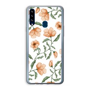 CaseCompany Peachy flowers: Samsung Galaxy A20s Transparant Hoesje