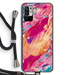 CaseCompany Pastel Echoes: Xiaomi Redmi Note 10 5G Transparant Hoesje met koord