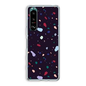CaseCompany Dark Rounded Terrazzo: Sony Xperia 5 III Transparant Hoesje
