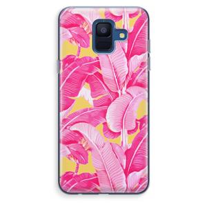 CaseCompany Pink Banana: Samsung Galaxy A6 (2018) Transparant Hoesje