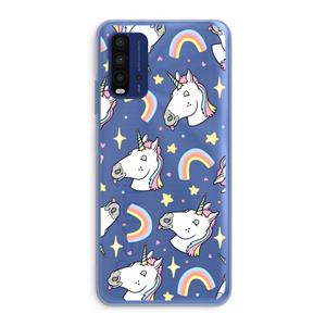 CaseCompany Rainbow Unicorn: Xiaomi Redmi 9T Transparant Hoesje