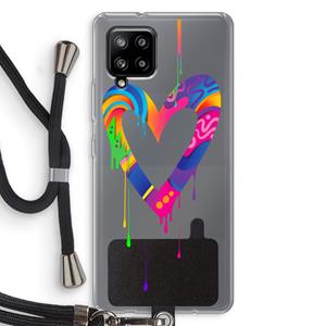 CaseCompany Melts My Heart: Samsung Galaxy A42 5G Transparant Hoesje met koord