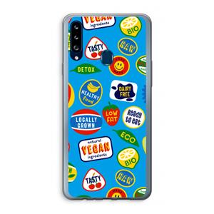 CaseCompany Fruitsticker: Samsung Galaxy A20s Transparant Hoesje