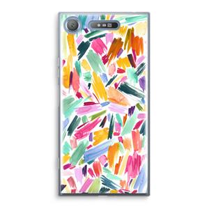 CaseCompany Watercolor Brushstrokes: Sony Xperia XZ1 Transparant Hoesje