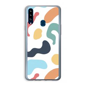 CaseCompany Memphis Shapes Blue: Samsung Galaxy A20s Transparant Hoesje