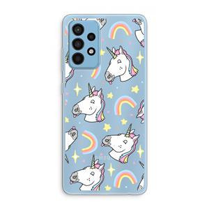 CaseCompany Rainbow Unicorn: Samsung Galaxy A52 Transparant Hoesje