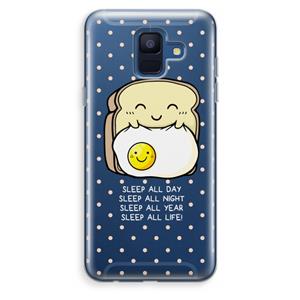 CaseCompany Sleep All Day: Samsung Galaxy A6 (2018) Transparant Hoesje