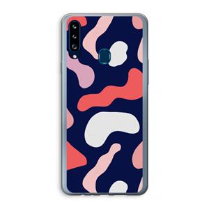 CaseCompany Memphis Shapes Pink: Samsung Galaxy A20s Transparant Hoesje