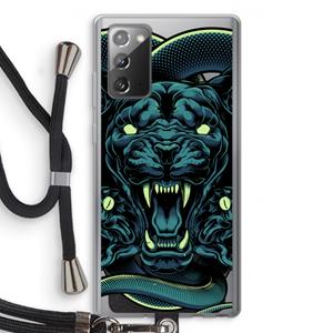 CaseCompany Cougar and Vipers: Samsung Galaxy Note 20 / Note 20 5G Transparant Hoesje met koord