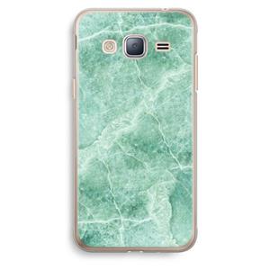 CaseCompany Groen marmer: Samsung Galaxy J3 (2016) Transparant Hoesje