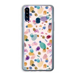 CaseCompany Terrazzo Memphis Pink: Samsung Galaxy A20s Transparant Hoesje