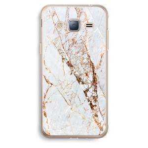 CaseCompany Goud marmer: Samsung Galaxy J3 (2016) Transparant Hoesje