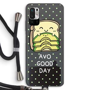 CaseCompany Avo Good Day: Xiaomi Redmi Note 10 5G Transparant Hoesje met koord