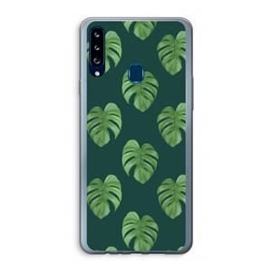 CaseCompany Monstera leaves: Samsung Galaxy A20s Transparant Hoesje