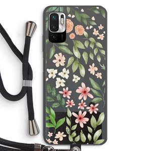 CaseCompany Botanical sweet flower heaven: Xiaomi Redmi Note 10 5G Transparant Hoesje met koord
