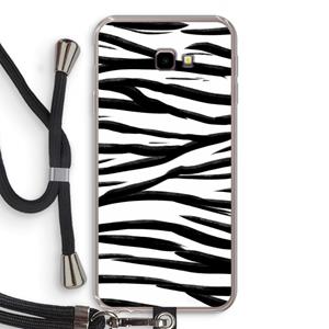 CaseCompany Zebra pattern: Samsung Galaxy J4 Plus Transparant Hoesje met koord