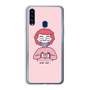 CaseCompany Hartje: Samsung Galaxy A20s Transparant Hoesje