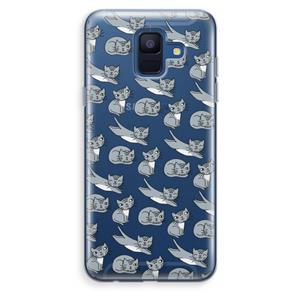 CaseCompany Poezen: Samsung Galaxy A6 (2018) Transparant Hoesje