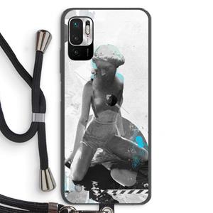 CaseCompany I will not feel a thing: Xiaomi Redmi Note 10 5G Transparant Hoesje met koord