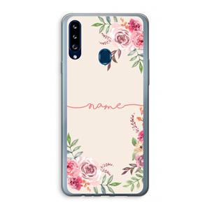 CaseCompany Rozen: Samsung Galaxy A20s Transparant Hoesje