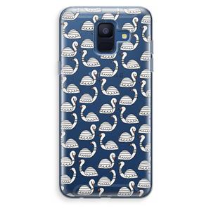 CaseCompany Zwanen: Samsung Galaxy A6 (2018) Transparant Hoesje