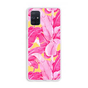 CaseCompany Pink Banana: Galaxy A71 Transparant Hoesje