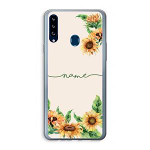 CaseCompany Zonnebloemen: Samsung Galaxy A20s Transparant Hoesje