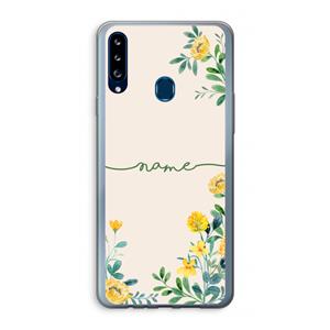 CaseCompany Gele bloemen: Samsung Galaxy A20s Transparant Hoesje