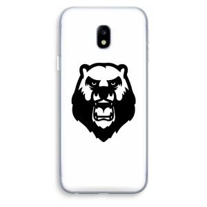 CaseCompany Angry Bear (white): Samsung Galaxy J3 (2017) Transparant Hoesje