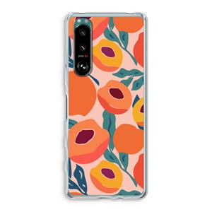 CaseCompany Perzik: Sony Xperia 5 III Transparant Hoesje