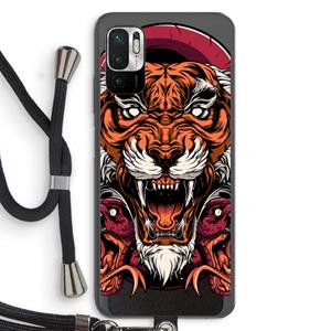 CaseCompany Tiger and Rattlesnakes: Xiaomi Redmi Note 10 5G Transparant Hoesje met koord