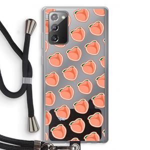 CaseCompany Just peachy: Samsung Galaxy Note 20 / Note 20 5G Transparant Hoesje met koord