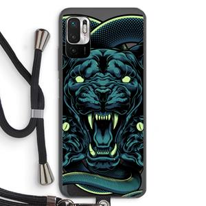 CaseCompany Cougar and Vipers: Xiaomi Redmi Note 10 5G Transparant Hoesje met koord